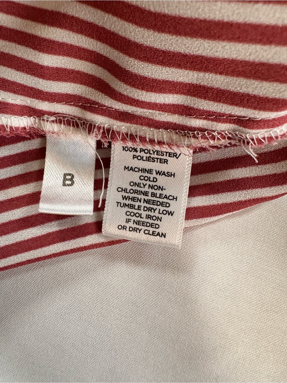 LOFT Women’s Medium Red White Stripe Utility Blouse Roll Tab Long Sleeve Top - Picture 6 of 7
